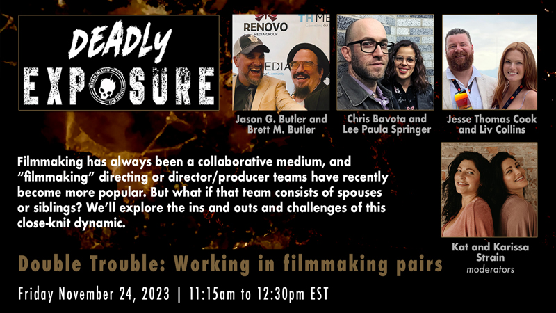 Image of the guests for the DOUBLE TROUBLE: WORKING IN FILMMAKING PAIRS panel